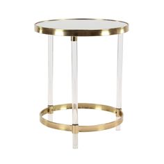 a gold and clear side table