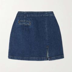 Never Worn By Me, Ordered A Size Too Large. Dark Wash Denim Skirt, High Rise Denim Mini Skirt For Work, Denim Mini Skirt For Work, Blue Mid-rise Denim Skirt For Work, Mid-rise Blue Denim Skirt For Work, Reformation Jeans, High Rise Denim, Pajama Shirt, Fit N Flare Dress