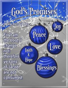 christmas ornaments with the words god's promises