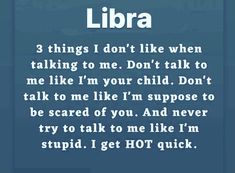 a poem with the words libra written in white and blue on top of it