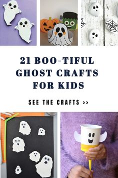 halloween crafts for kids that are easy to make and great for the whole family, including ghost