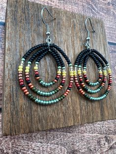 Western, Hoop, Earrings, Seed Bead, Triple Loop, Rodeo - Etsy Gifts For Anyone, Bead Earrings, Jewelry Earrings Hoops, Beaded Earrings