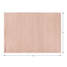 a pink rug with measurements for the width