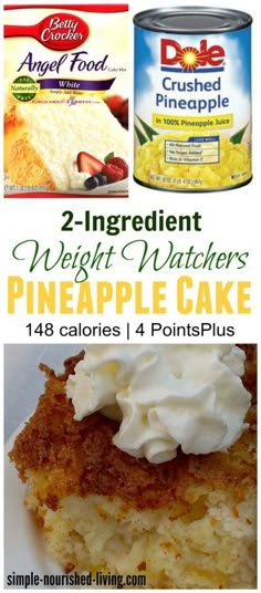 two ingredient weight watchers pineapple cake