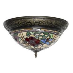 a stained glass ceiling light fixture