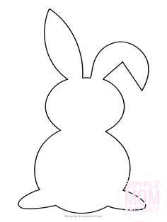 the outline of a bunny's head for an easter crafting project, with text that