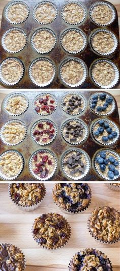 an image of muffins with blueberries and granola toppings