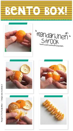 the instructions for how to peel an orange