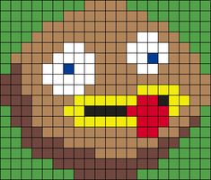 an image of a face made out of pixellated squares with different colors and shapes