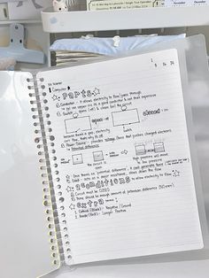 an open notebook sitting on top of a desk