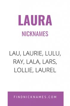 the cover of lauren's novel, laura nicknames