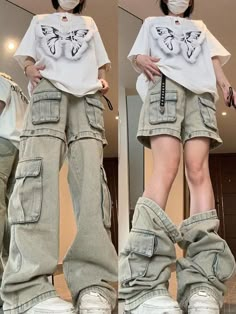 Andres is wearing size L and is 6'1 1 Pocket with a Pen/Pencil holder Incredibly Soft Lightweight Material Army Nails, Jeans Female, Final Destination, Retro Mode, Style Wide Leg Pants, Pants Fit, Loose Fabric, Loose Jeans, Mode Inspo