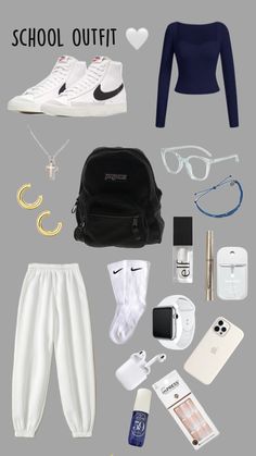 A simple outfit for school 🤍 Cute Formal Outfits For School, Outfits With Grey Leggings For School, Cute Simple Outfits Teen Girl, Cute Outfits For Girls Middle School, Teen Outfits For Girls For School, Easy School Outfits Casual, School Outfits No Jeans, Easy Outfits For School For Teens, Outfit Ideas For School Middle School