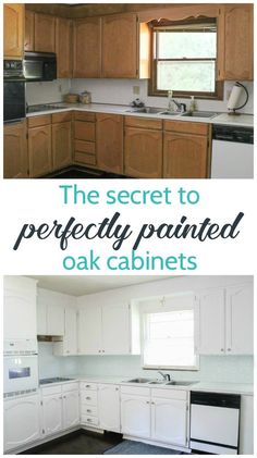 the secret to perfectly painted oak cabinets is that you can use it in your kitchen