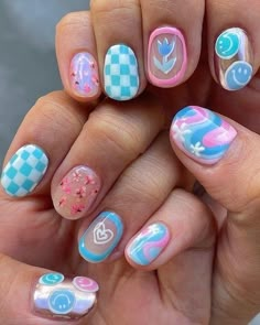 Popsicle Nails, Nail Ideas Colorful, Nail Art Designs Cute, Colorful Nail Ideas, Cute Nails Summer, Short Nails Simple, Spring Colors For Nails, Colors For Nails, Nail Designs For Short Nails