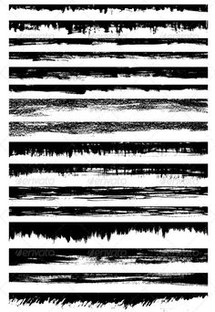 black and white brush strokes in different sizes