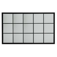 a black and white photo frame with multiple squares on the bottom, in front of a white background