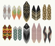 the different types of beaded designs are shown in this image, and there is no image to describe