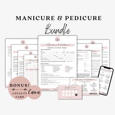 Manicure and Pedicure Waiver Forms  Do you need nail consultation and pedicure form for your nail business? If so, I have the nail tech forms for you! Save time with this nail tech apron / nail artist forms I have created. The content is pre-written for your convenience and can be easily modified using CANVA. These nail salon forms offer complete customization, including text, font, and colors to maintain your brand identity and ensure a consistent appearance for your business!   *CANVA You can Nail Aftercare, Nail Business, Consent Forms, Advice Cards, Loyalty Card, Invoice Template, Nail Technician, Legal Advice, Nail Spa