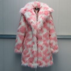 Pink Faux Fur Coat for Women Fluffy Multi-Color Overcoat Faux Fox Fur Coat, Pink Faux Fur Coat, Womens Faux Fur Coat, Fuzzy Coat, Fur Clothing, Pink Faux Fur, Fur Coats Women, Fox Fur Coat, Coat Design