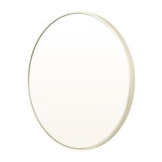 a round mirror is shown against a white background