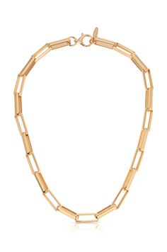 Rectangular Link Necklace full Gold Oblong Metal Jewelry, Classic Rectangular Metal Necklaces, Rectangular Metal Necklaces, Tarnish Resistant, Classic Rectangular Box Chain Necklace, Gold Oblong Jewelry With Adjustable Chain, Rectangular Box Chain Necklace In Yellow Gold, Classic Rectangular Chain Necklaces, Rectangular Gold Chain Metal Necklace, Gold Rectangular Metal Chain Necklace