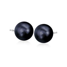 Ross-Simons - 10-11mm Black Cultured Pearl Stud Earrings in 14kt White Gold. Give your look a touch of mystery and appeal with these 10-11mm black cultured freshwater pearl stud earrings. Post/clutch, 14kt white gold earrings. Pearl birthstones are the perfect gift for June birthdays. Black Pearl Earrings, Pearl Birthstone, Fine Jewelery, Gold Sign, White Gold Earrings, Pearl Types, Pearl Stud Earrings, Black Culture, Fine Jewellery Earrings