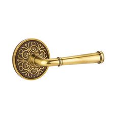 an antique style brass door handle