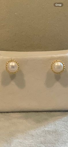 Gold color surrounding freshwater pearls  Stud earrings S925 posts  E-24 Wedding Jewelry Earrings, Fancy Jewelry, Pearl Stud Earrings, Pearl Studs, Wedding Earrings, Fresh Water, Freshwater Pearls, Wedding Jewelry, Gold Color