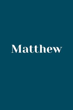 the word mathew on a blue background