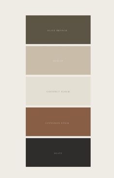 the color scheme for an interior design project with neutrals and browns, including black, white