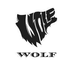 the wolf logo is shown in black and white