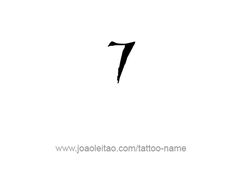 the number seven is written in black on a white background