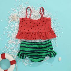 *Product Title:Toddler Girl Watermelon Print 2-piece Swimsuit*Keyword Tag:children's boutique wholesale*Fabric:Polyester*Thickness:Regular*For Season:Summer*Care Label:On the inside Playful Green Sets For Vacation, Playful Green Vacation Sets, Summer Sleeveless Tankini For Play, Sleeveless Tankini For Summer Playwear, Cute Green Vacation Sets, Summer Cotton Sets With Strawberry Print, Fun Summer Playwear Sets, Green Playtime Summer Sets, Playful Green Tankini For Summer