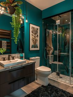 23 Tasteful Teal Bathroom Ideas Blue Green Bathrooms, Best Bathroom Colors, Teal Bathroom, Bathroom Design Decor, Apartment Bathroom, Dream Bathrooms, Green Bathroom, Bathroom Colors