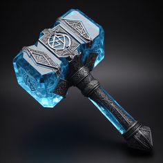 Crystal Hammer Fantasy, Hammer Design Fantasy, Cool Shield Designs, Magic Hammer, 3d Printing Art, Pretty Knives, Dnd Dragons, Fantasy Props, Cosmic Horror