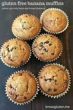 chocolate chip muffins with gluten free banana muffins in them