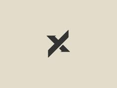 the letter x is made up of two intersecting arrows, one black and one white