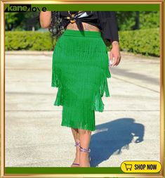 Summer Women's Dress Fringed Fashion Flowy Skirt Midi Skirt Non-stretch Midi Skirt For Party, Summer Party Pleated Mini Skirt, Non-stretch Knee-length Mini Skirt For Party, Stretch Pleated Pencil Skirt For Summer, Non-stretch Mini Skirt For Party, Summer Pleated Skirt For Party, Summer Party Pleated Skirt, Green Pleated Skirt For Summer, Knee-length Mini Skirt For Spring Night Out