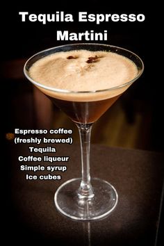 A Tequila Espresso Martini garnished with coffee beans and served in a sleek martini glass. Espresso Martini Tequila, Espresso Martini With Tequila, Tequila Espresso Martini, Esspreso Martini Recipe, Best Espresso Martini Recipe, Coffee Tequila, Espresso Martini Recipe, Mexican Coffee, Hot Buttered Rum