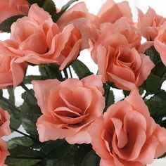 a vase filled with pink roses on top of a table