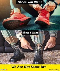 two pictures with the words shoes you want, and someone tying their shoelaces