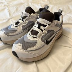 Grey/White Nike Airmax Size 8 Shoes. Husband Bought For Me On A Trip And They Are Too Small. Great Condition Wore 1x. Women Nike, White Nike, Nike Shoes Women, White Nikes, Shoes Women, Grey And White, Nike Air Max, Nike Shoes, Nike Women