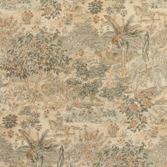 G P & J Baker Ramayana Woodsmoke Wallpaper David Hicks, Indian Artwork, Toile Wallpaper, Gp&j Baker, Style Wallpaper, 4 Wallpaper, Small Lake, Botanical Wallpaper, Wallpaper Direct