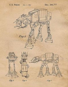 an old drawing of a robot from the star wars, with instructions to make it look like