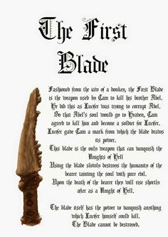 the first blade is shown in an old - fashioned style textural with black and white ink