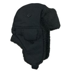 NICE CAPS Boys Taslon Trapper Winter Snow Hat with Big Ear Flaps - Fits Toddler Kids Children Youth Size Headwear Apparel Accessories For Ski Cold Weather. The Snow hats feature large ear flaps with hook and eye closure. These snow hats are excellent for the child and youth age groups. Size: One Size.  Color: Black.  Gender: male. Black Trapper Hat, Best Winter Hats, Snow Hat, Kinds Of Hats, Ear Flap Hats, Best Caps, Faux Fur Hat, Kids Beanies, Trapper Hats