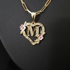 Elegant 14k Gold Filled Paper Clip Necklace With A Heart Pendant With Letter M Necklace 20' Long Letter M Necklace, Paper Clip Necklace, M Jewelry, M Necklace, Preppy Jewelry, Birthday Necklace, Pretty Jewelry Necklaces, Picture Necklace, Necklace With Pendant