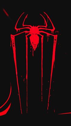 a red spider - man logo on a black background