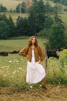 The Nola Cardigan | Toast– Christy Dawn Prairie Aesthetic, Layering Essentials, Pregnancy Announcement Photoshoot, Cottage Core Fashion, Natural Fiber Clothing, Modern Folk, Folk Clothing, Christy Dawn, Country Fashion